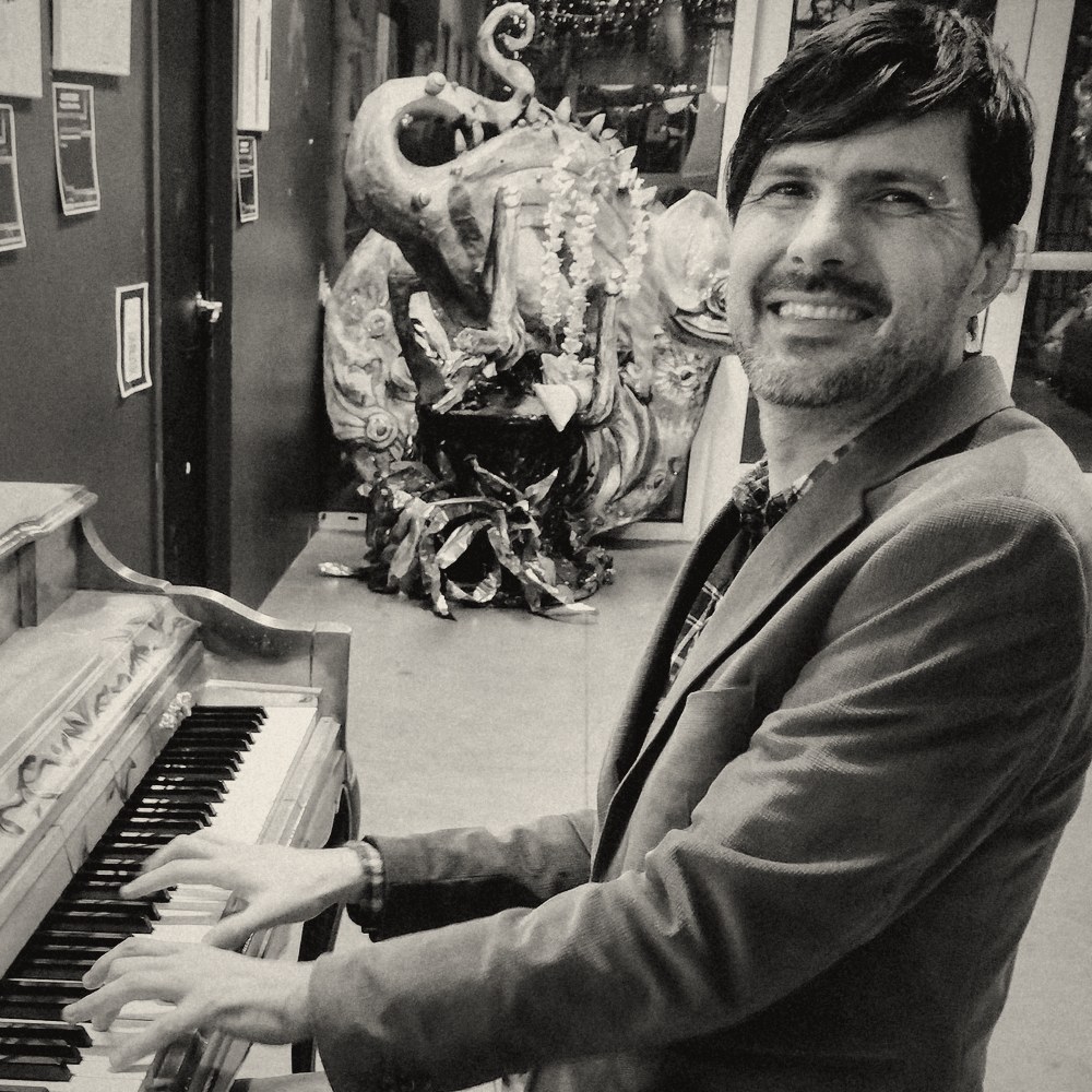 Luke Palmer at the piano